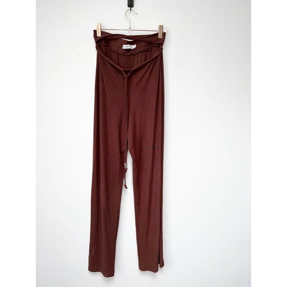 My Mum Made It Soft RibTwist Lounge Pants Brown Women Size M/L Cutout detail - Picture 3 of 9